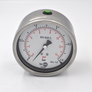 Manometro Inox.Bronc DN4" 0-4Bar Post 1/2" Alemana