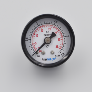 Manómetro  STAND.CAJA ACERO DN50mm 0+40 BAR/PSI POST.1/4"BRONCE PRIMETECH