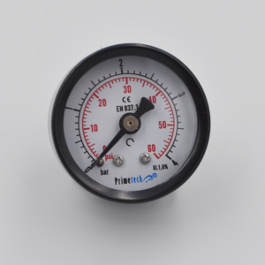 Manómetro  STAND.CAJA ACERO DN40mm 0+4 BAR/PSI POST.1/8"BRONCE PRIMETECH