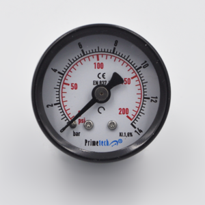 Manómetro  STAND.CAJA ACERO DN40mm 0+14 BAR/PSI POST.1/8"BRONCE PRIMETECH