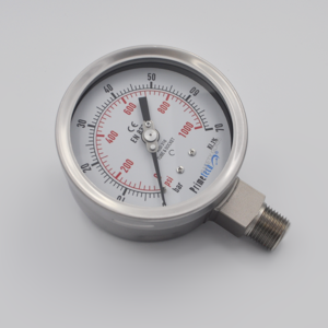 Manómetro  63mm 0-70 Bar/1000 Psi Inox Total Inferior PRIMETECH