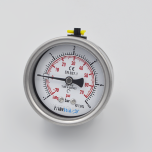 Manovacuómetro 63 mm -1+1.5bar,-30" Hg + 23 psi Inox Total Posterior PRIMETECH