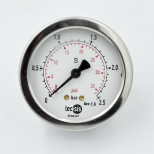 Manometro Inox.Bronc DN63 0-2.5 bar Post 1/4 Alemana