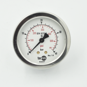 Manometro Inox.Bronc DN63 0-40 Bar Post 1/4 Alemana