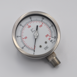 Manómetro  GLIC DN4"0+140BAR SS316 INF1/2" ITEC