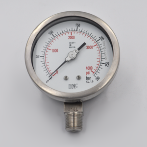 Manómetro  Inox. Total, rango 0 - 280 bar / 0 - 4000 psi,