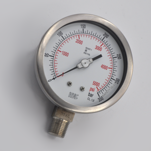 Manómetro  GLIC DN4"0+350BAR SS316 INF1/2" ITEC